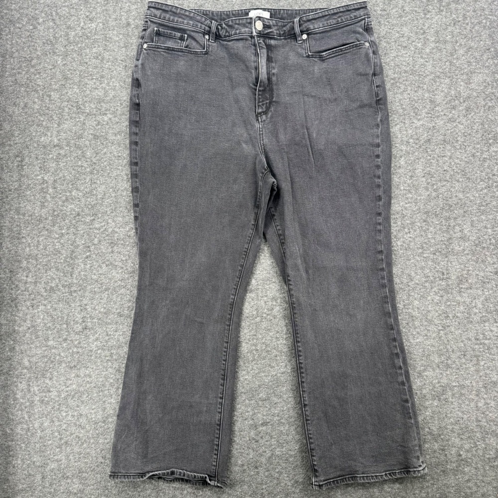 Loft Outlet Black Wash High Rise Flare Leg Denim Jeans Womens Size 14/32